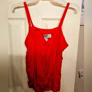 Red silk cami camisole tank top Shirt blouse irka size 4 NEW